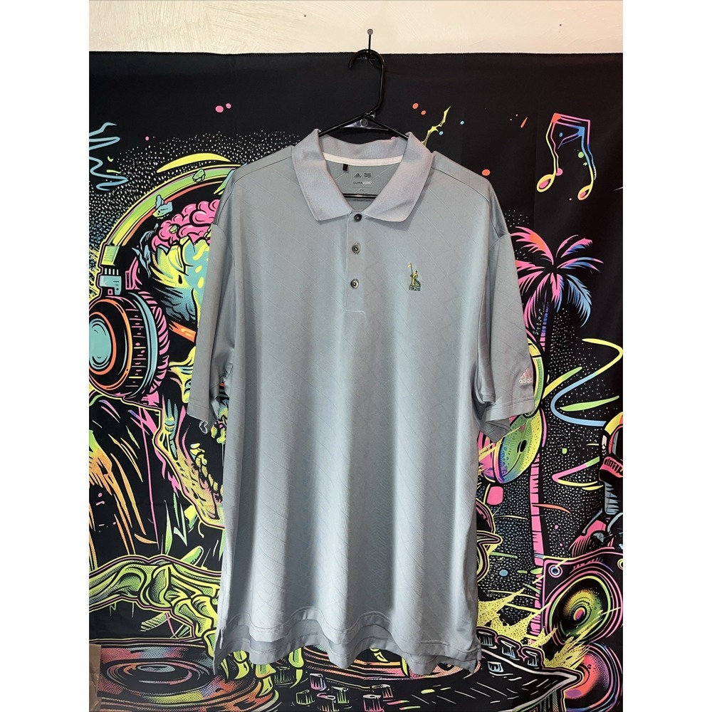 Adidas Climacool 2XL Masters Golf Polo‎ Shirt Grey Weave Pattern